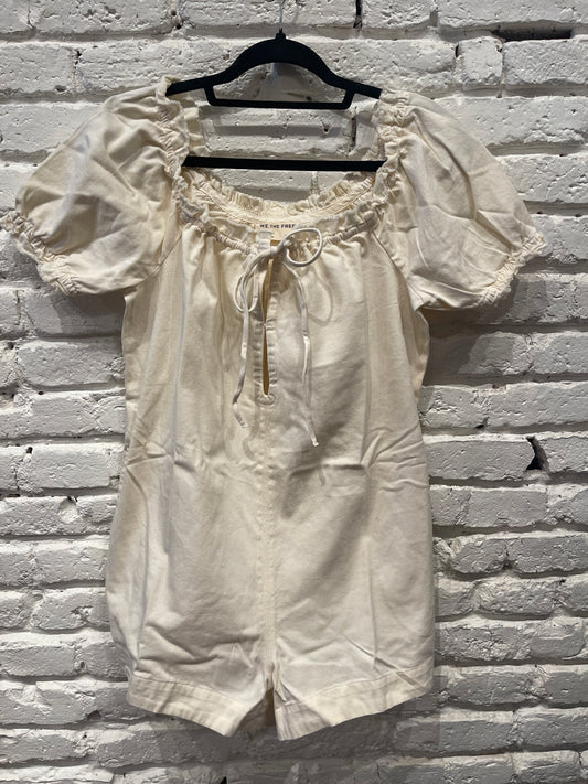 DAISY DENIM BAYDOLL ROMPER VANILLA
