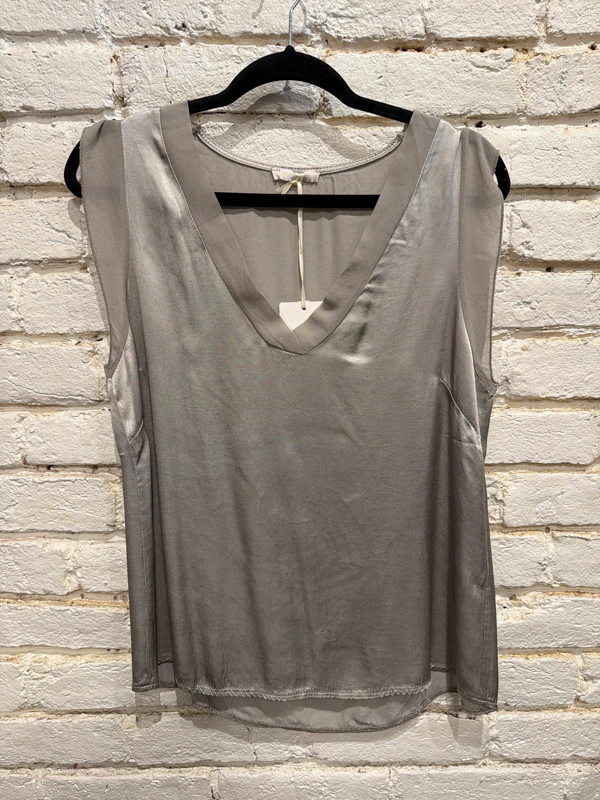V-NECK SL TOP GREY