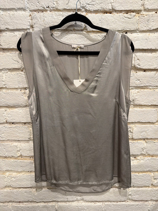 V-NECK SL TOP GREY