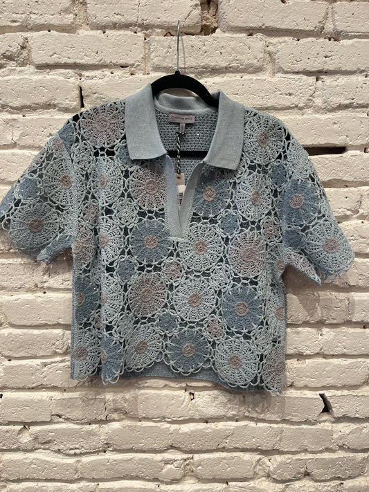 DORIT TOP CADET BLUE