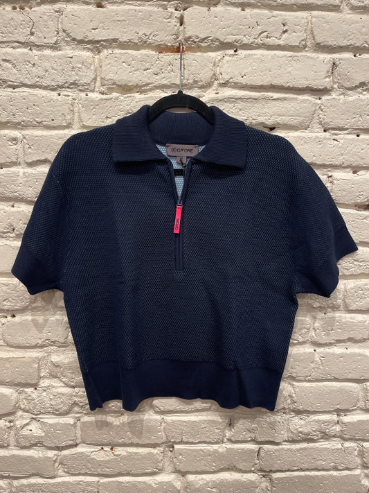 QUARTER ZIP S/S SWEATER POLO TWILIGHT