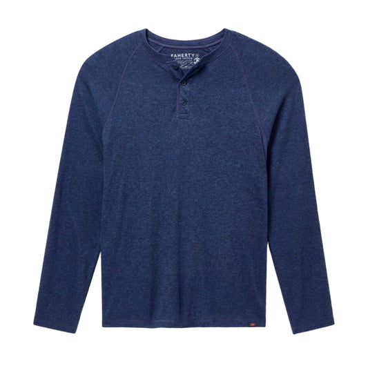 Long-Sleeve Cloud Henley (Baltic Navy Heather)