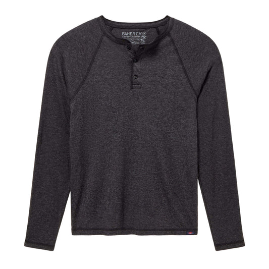 Long-Sleeve Cloud Henley (Charcoal Heather)