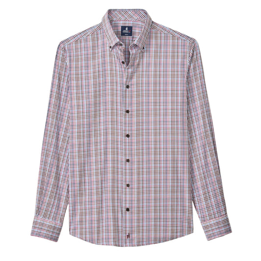 Natural Performance Button Down Shirt - Adelson (Coffee)