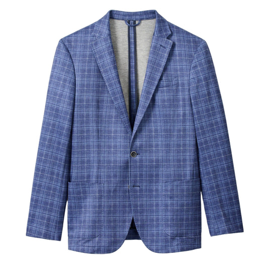 Adonis Top Shelf Plaid Knit Sport Coat (Navy)