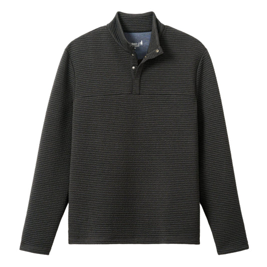 Benjy Heathered Henley Pullover (Heather Black)