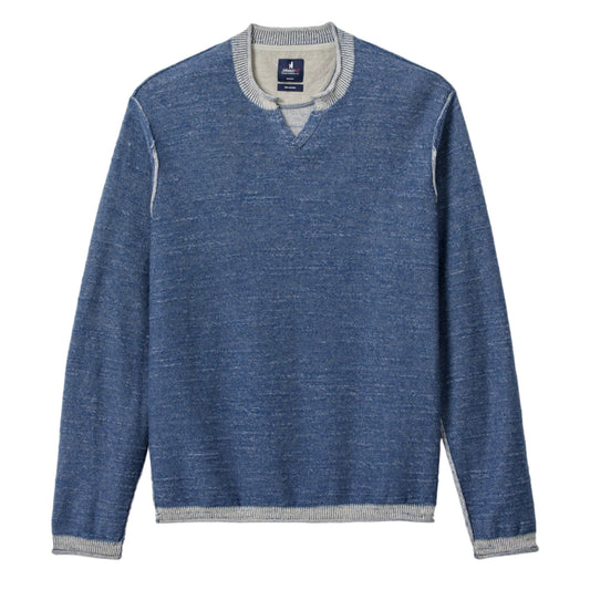 Jamesy Split Neck Cotton Sweater (Indigo)