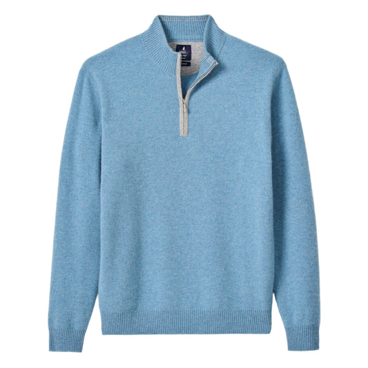 Niccolo Top Shelf Cashmere ¼ Zip Sweater (Isle)