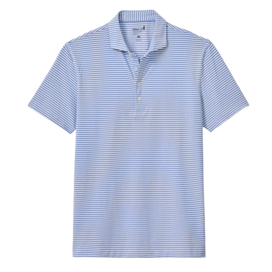 Performance Mesh Polo - Stetson Stripe (Palisades Blue)