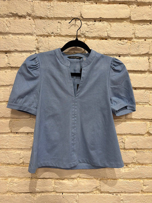 POWDER BLUE SUEDE TOP 75871