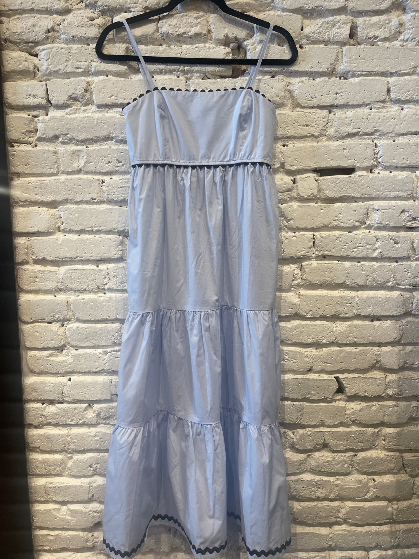 STRAPY TIERED SKY MIDI DRESS