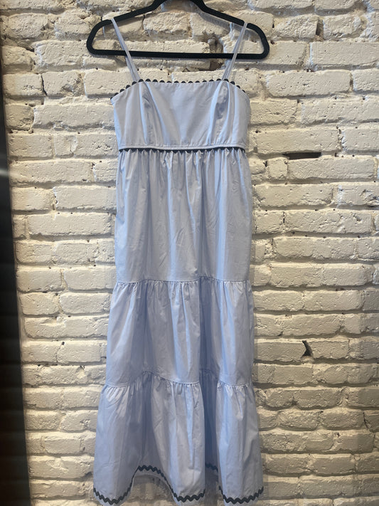 STRAPY TIERED SKY MIDI DRESS