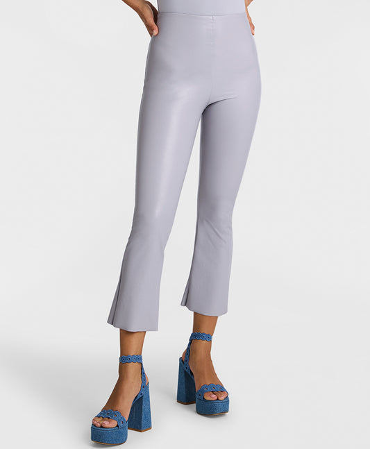 FAUX LEATHER CROP FLARE MIST