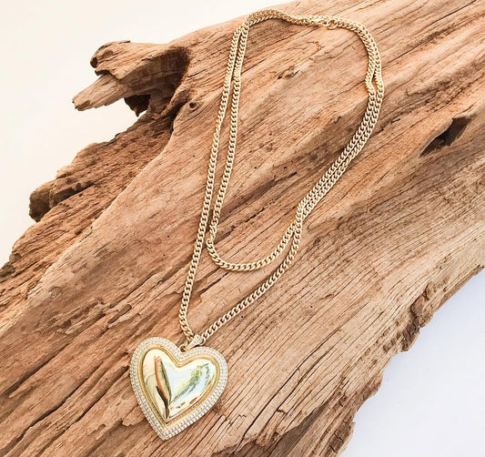 METAL HEART LONG CURB CHAIN 8110CH