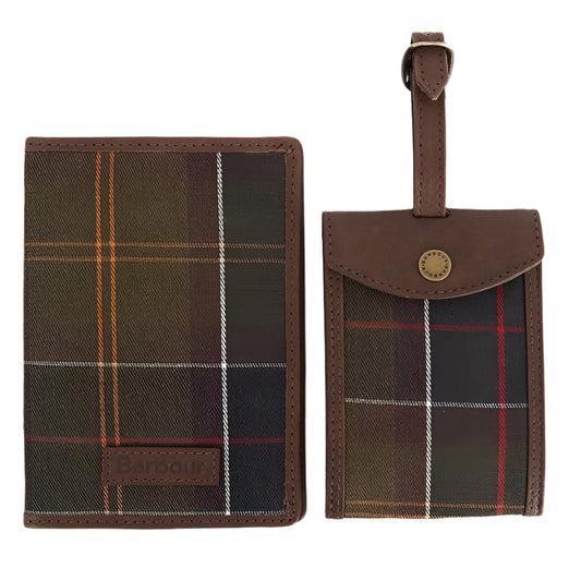 Barbour Leather & Tartan Travel Gift Set