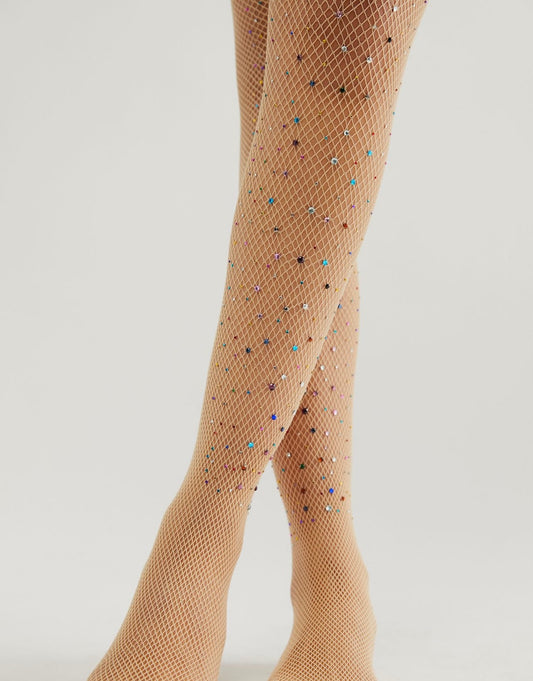 GLITTER FISHNET TIGHTS
