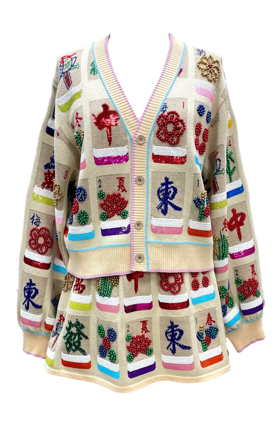 MAHJONG BEIGE CARDIGAN