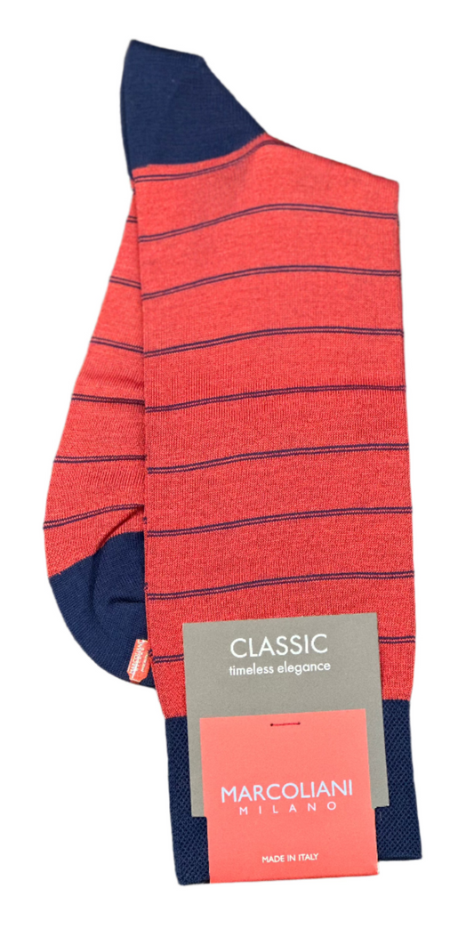 Micro Stripes Socks (Coral)