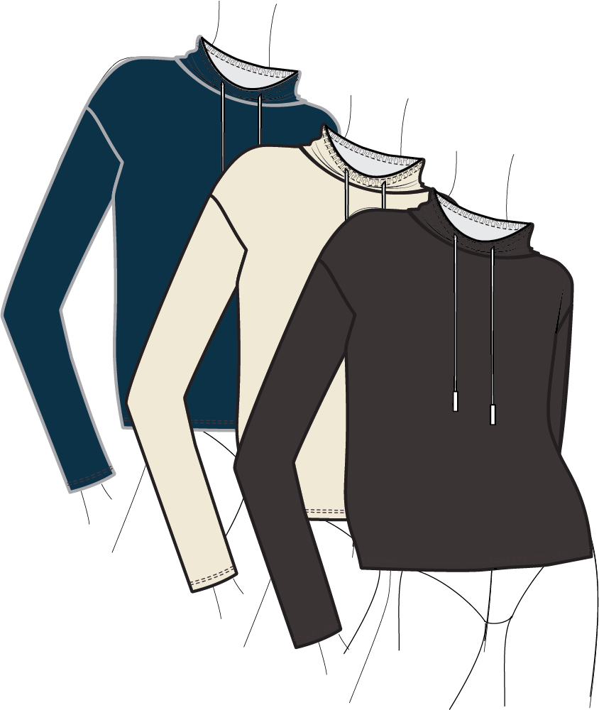 LUX DOUBLE FACE FLEECE TRISTAN FUNNEL PULLOVER
