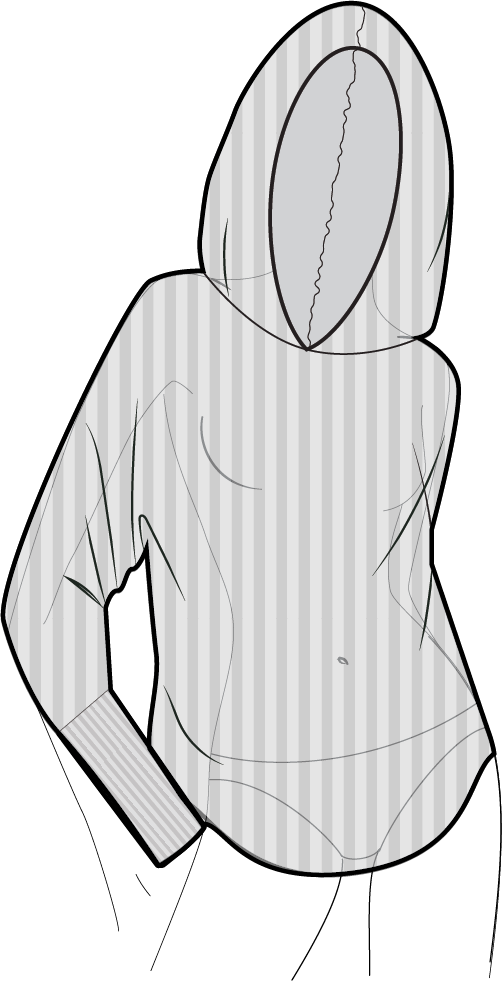 LUSH MELANGE RIB PIPER HOOD