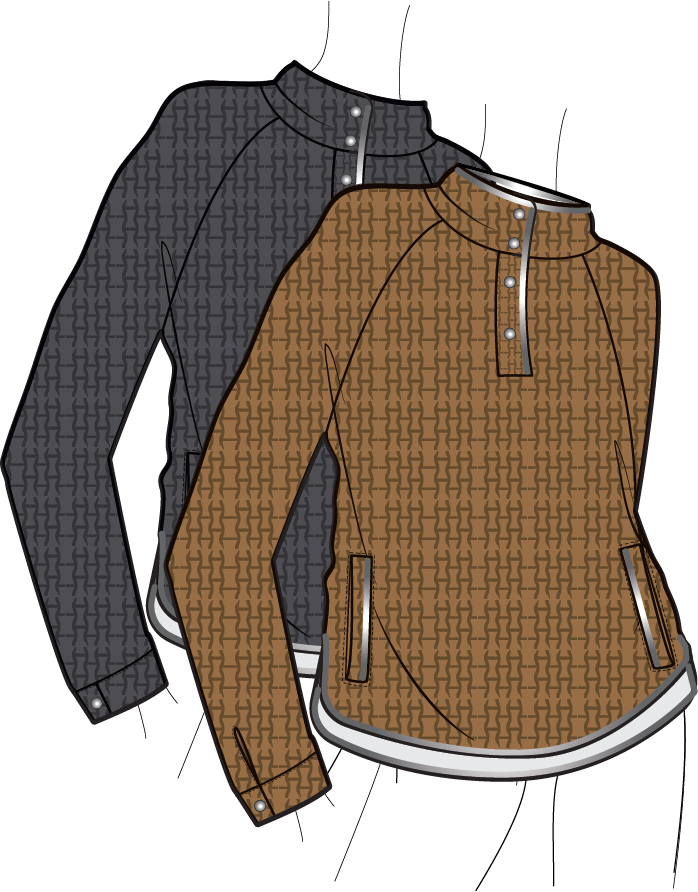 SUEDED QUILT THEA SNAP RAGLAN