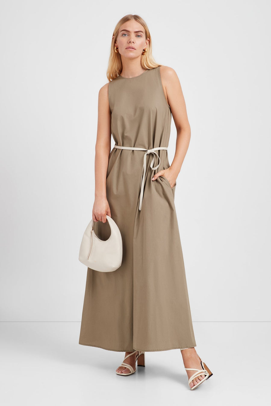 GRACIE OLIVE SLEEVELESS DRESS