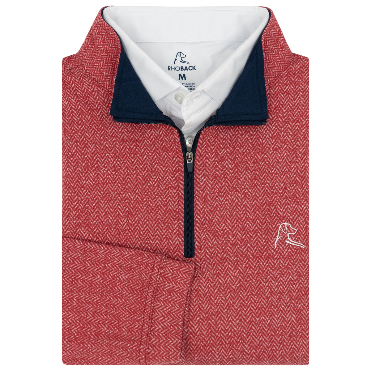 Herringbone Jacquard Performance Q-Zip (Cardinal Red/White)