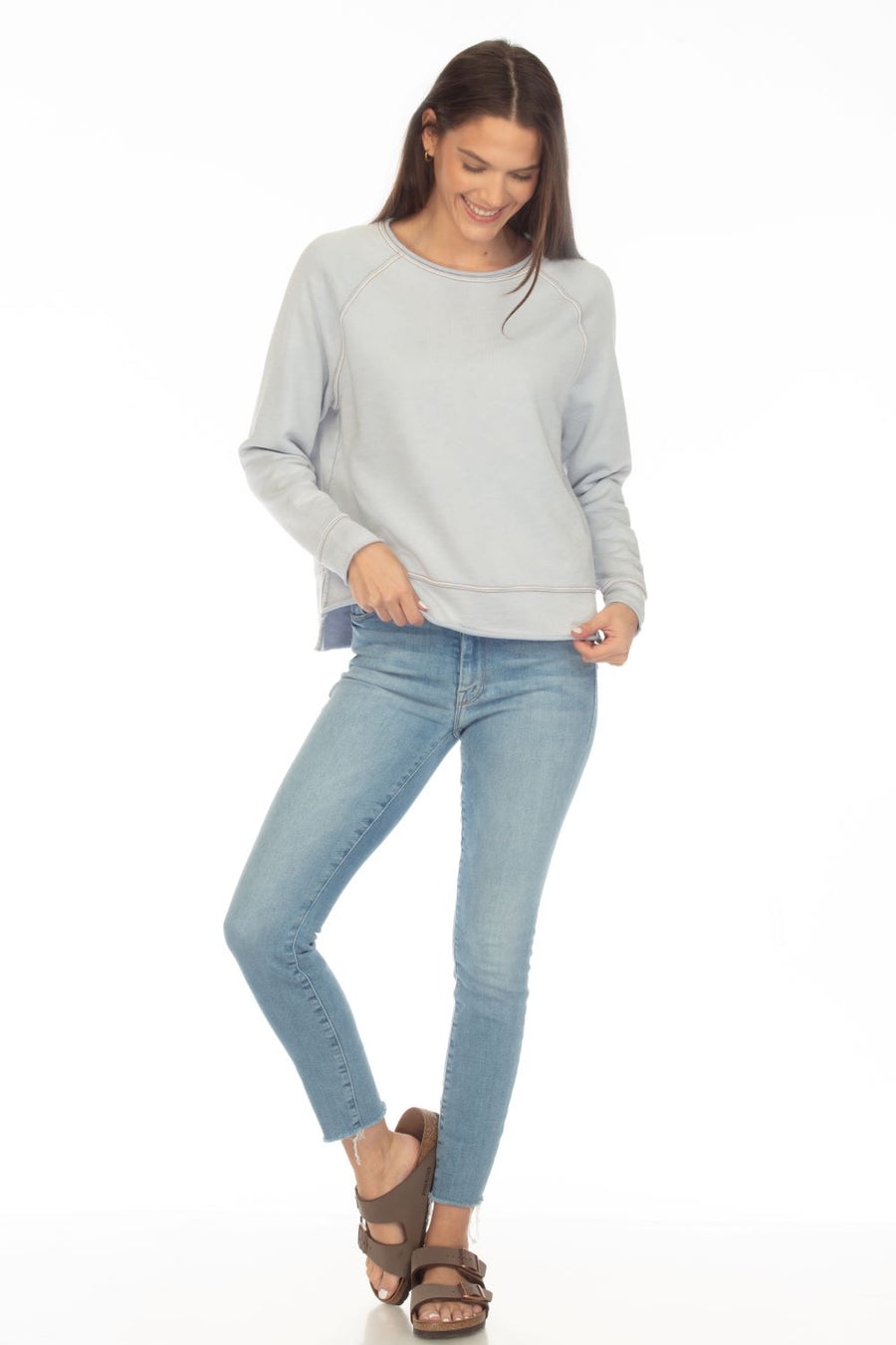 HARLOW HI-LOW CREW SWEATER