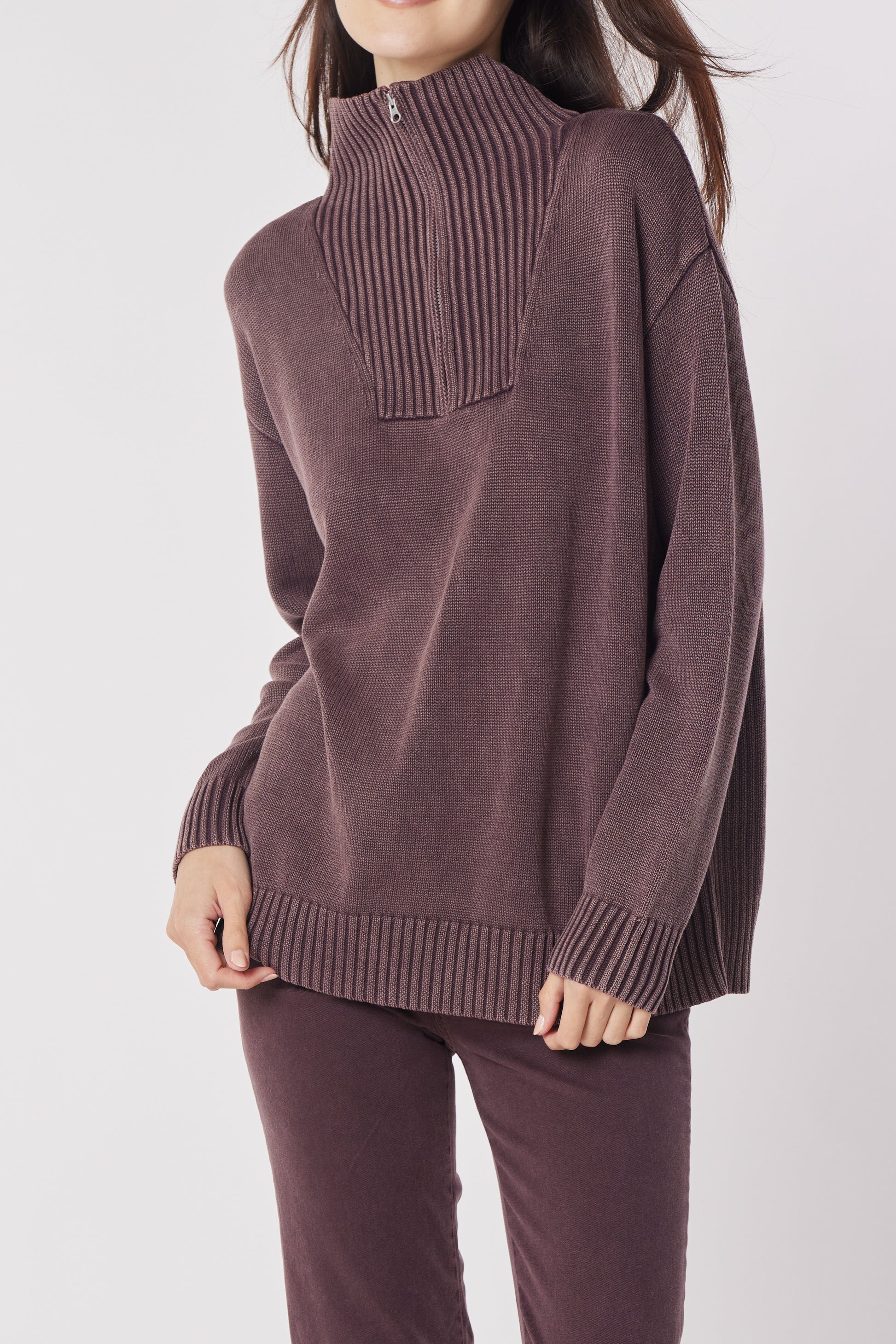 COTTON SWEATER HALF-ZIP