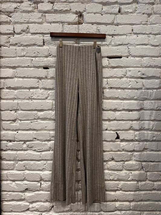 Lush Melange Rib Wide Leg Smokey Taupe
