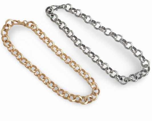 18" XL HAMMERED ROLO NECKLACE 8041