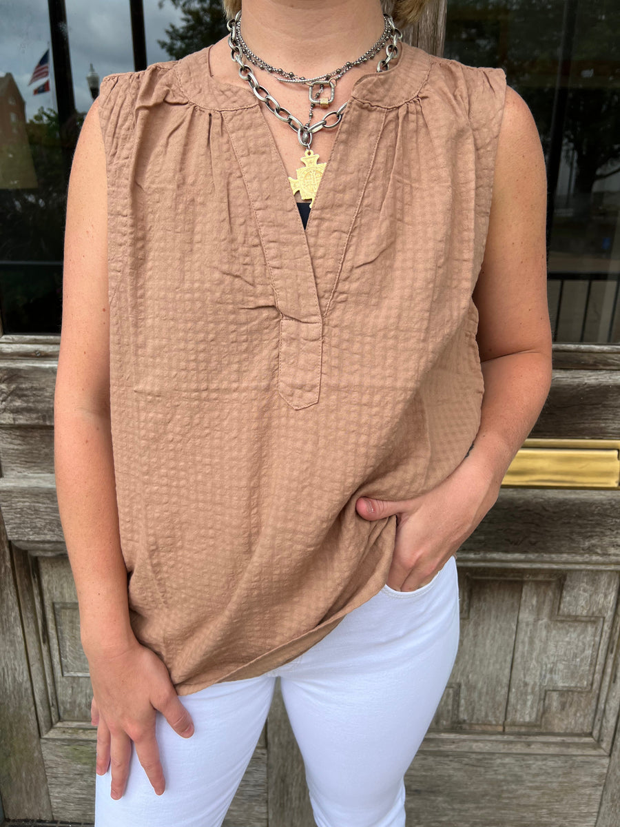 SLEEVELESS BEAU GAUZE SHIRT