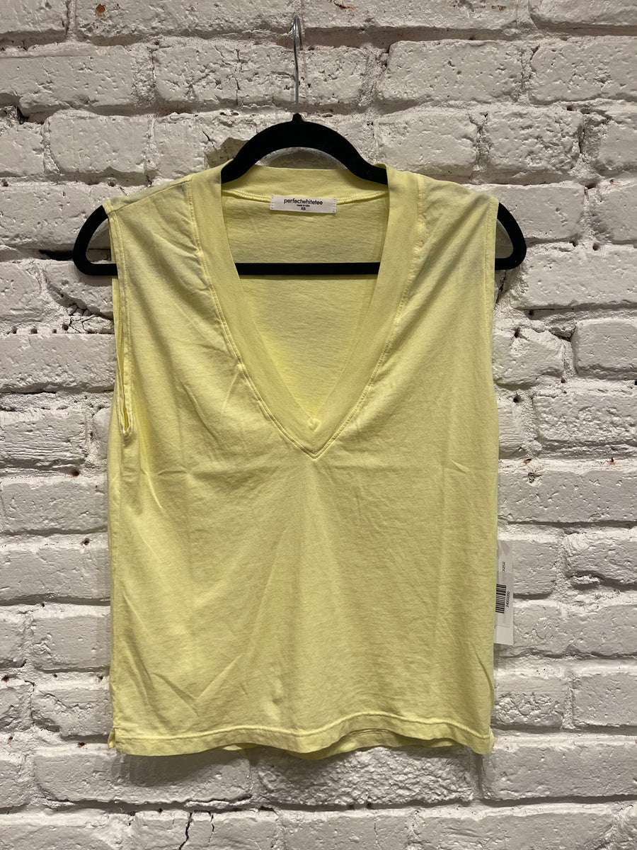 MARGOT V NECK MUSCLE TANK LEMON