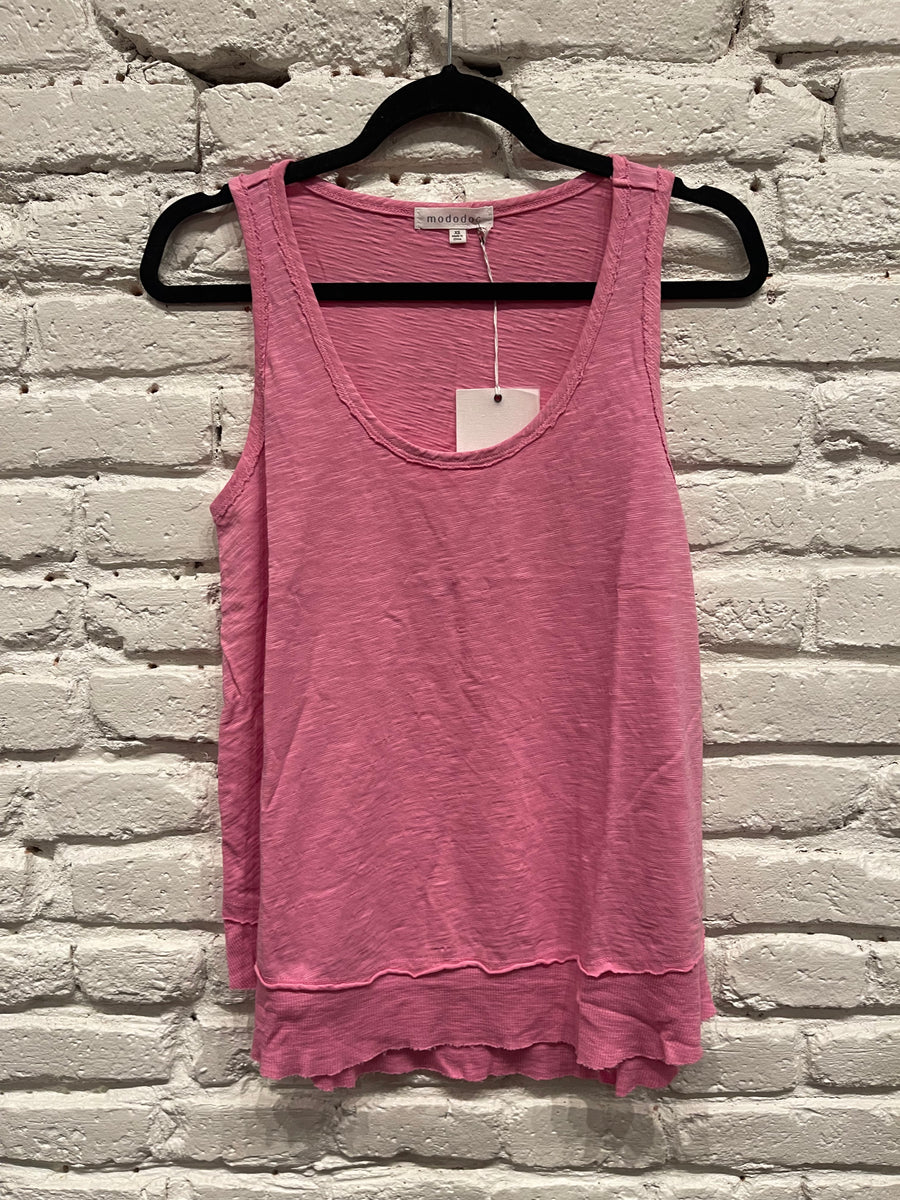 SCOOP NECK TANK  AGAVE PINK