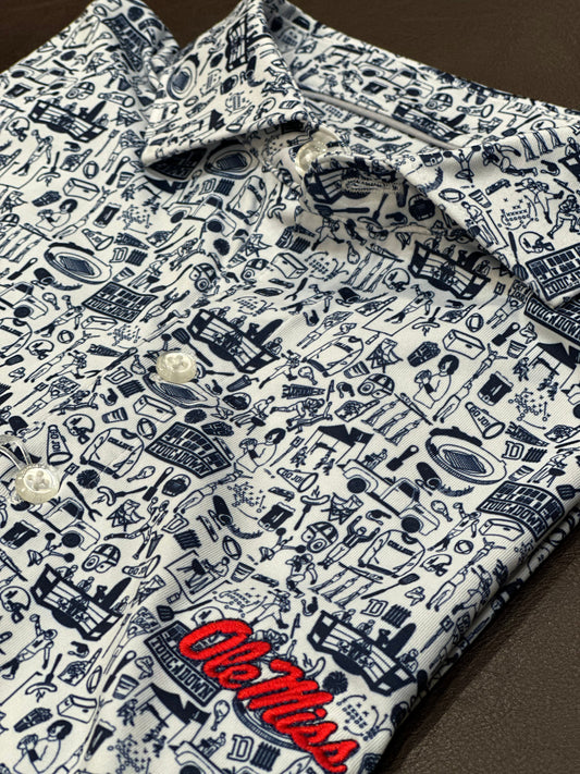 Ole Miss Tailgater 2.0 Printed Jersey Performance Polo