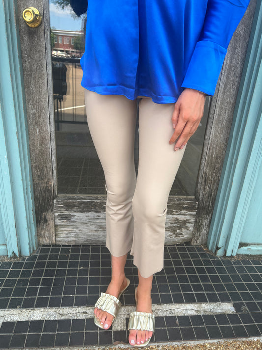 FAUX LEATHER CROPPED FLARE SALE