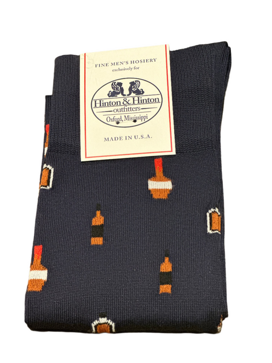 Whiskey Bottle Socks (Navy)