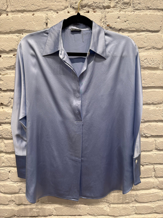 SILK COLLAR SHIRT T2297S LOLITE BLUE