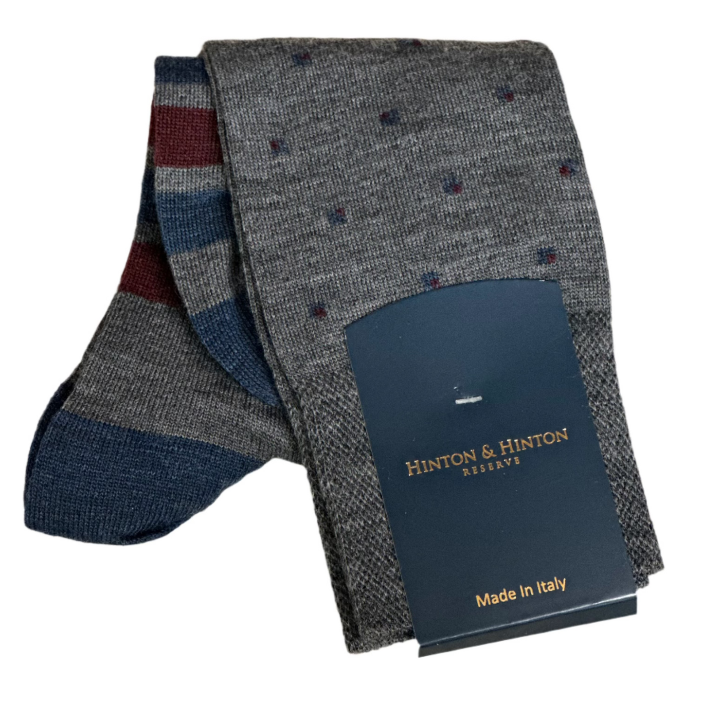 Double Stripe & Dot Socks (Grey)