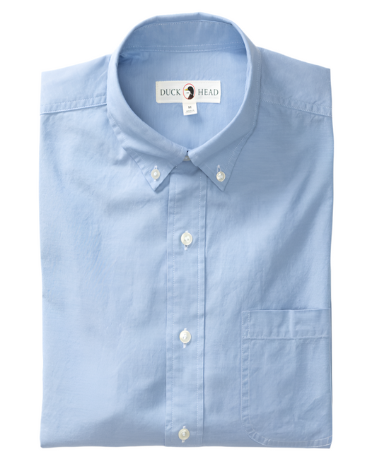 Cotton Oxford Sport Shirt - Morris Solid (Blue)