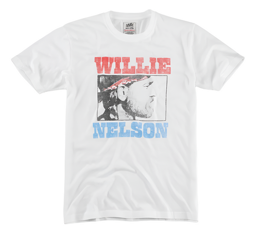 Vintage Fade Brass Tacks T-Shirt - Willie Nelson (White)