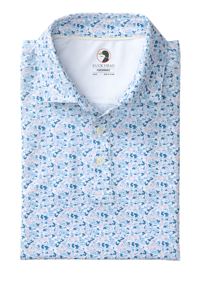 Long Drive Performance Polo - Canopy Floral Print (Pastel Pink)