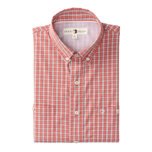 Performance Poplin Guide Shirt - Sherman Plaid (Sunwashed Red)