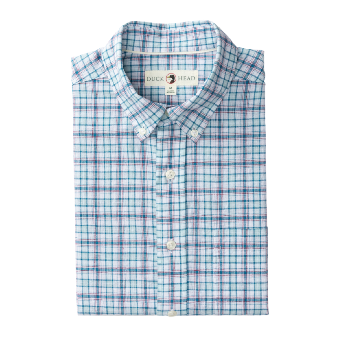 Linen Cotton Sport Shirt - Broome Plaid (Pastel Blue)