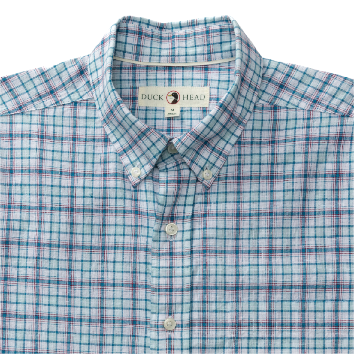 Linen Cotton Sport Shirt - Broome Plaid (Pastel Blue)