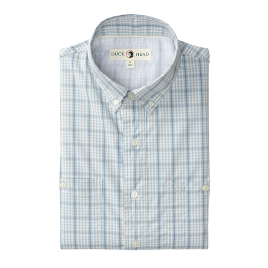 Performance Poplin Guide Shirt - Dover Plaid (Light Blue)