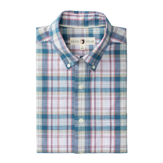 Cotton Slub Sport Shirt - Owens Plaid (Shadow Blue)