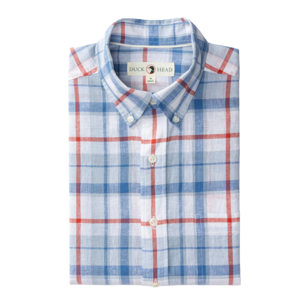 Linen Cotton Sport Shirt - Conner Plaid (Light Blue)