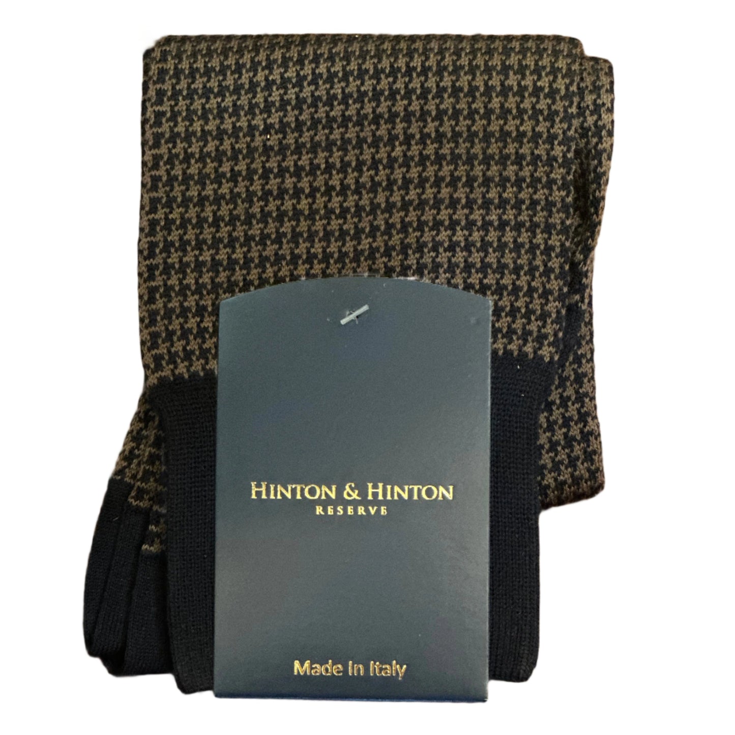Houndstooth Socks (Navy/Brown)