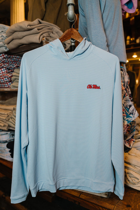 Ole Miss Pine Sugar Stripe Performance Hoodie